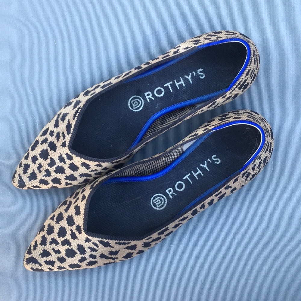 Rothy’s Leopard Print Pointed-toe Flat